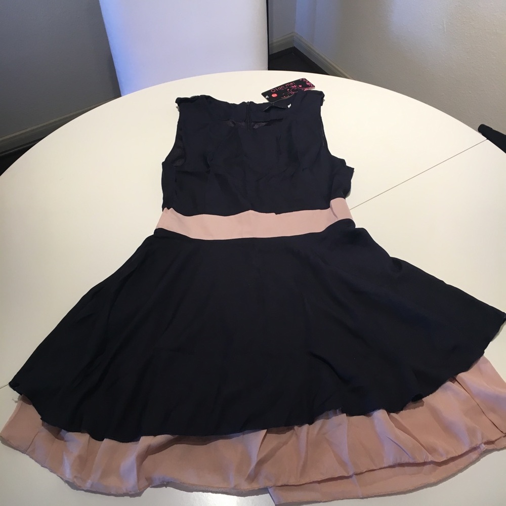 Dark Blue with cream/nude casual dress
